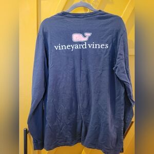 Vineyard Vines Cotton Navy Long Sleeve Tee